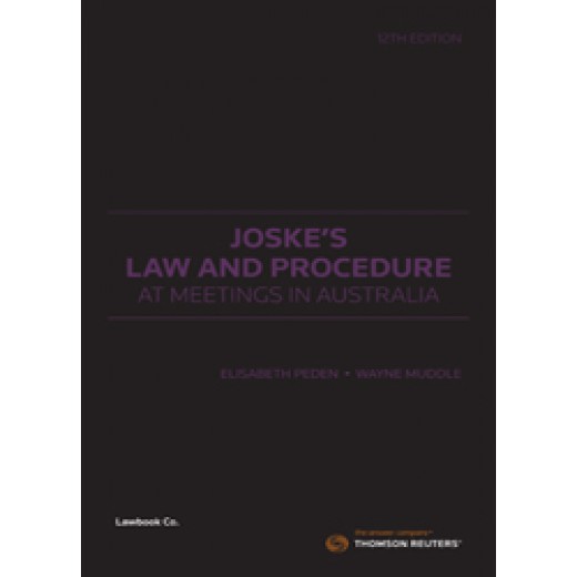 Joske's Law and Procedure at Meetings in Australia 12th 2021